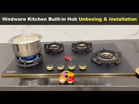 Hindware IVANA 4B 86 CM 4-Burner Built-In Hob Unboxing & Installation - Premium Brass Burners