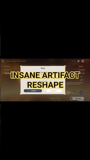 Dust Of Enlightment & Story of Every Artifact Reshape In Genshin Impact #genshinimpact #genshin