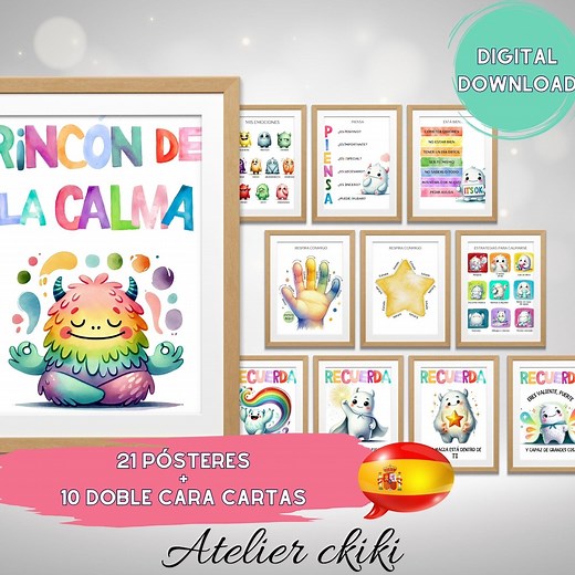 Rincón De La Calma Pósteres, Regulación Emocional, Imprimible Para El Aula, Imprimible Para Escuela, Aprendizaje Emociones - Etsy