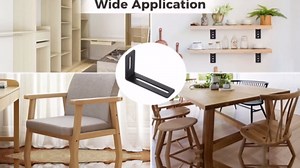 L Shape Shelf Bracket,10 Pcs L-shaped 90°Right Angle Brackets for DIY Floating Shelf/Corner Brace Joint, Metal L Braces with Slots for PC Case Fixing Furniture,4"L x 2⅜"H x 1⅛"W, Thickness ⅛"