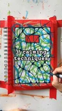 Easy Art Journaling Idea That Involves Three Calming Techniques #dailyart #posca #stressrelief