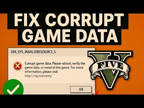 How to Fix GTA 5 Corrupt Game Data Please Reboot or Reinstall | Fix Corrupt Game Data GTA 5 PC 2025