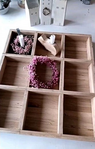 Holz - DIY Deko Tablett Setzkasten selbermachen aus Klötzchen /Easysticks mit Wachs Vintage upcycle