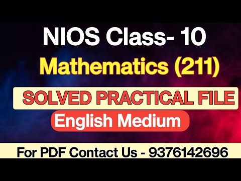 ⭐ NIOS Class 10 Maths Practical File Solved | English Medium | April, October & On Demand Exam 2026
