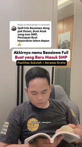 Buat yang punya Anak Kelas 6 SD/MI, rekomendasi banget sih daftar beasiswa Program Beasiswa Full ini 🥳 #beasiswaSMP #InfoBeasiswa #beasiswasekolah #sekolahgratis #rahmatalbugisiy #beasiswa2026 #fypreels #fypageシ #fypfbpro | Rahmat Al Bugisiy