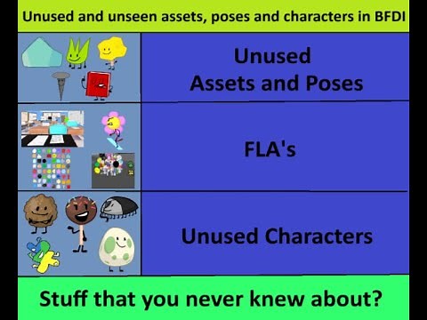 Unused and unseen assets, poses and characters in BFDI