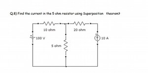 Find the current in the 5 ohm resistor using Superposition theo... | Filo