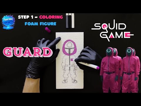 Coloring Guard - Circle Mask from Squid Game | ASMR Foam Figure