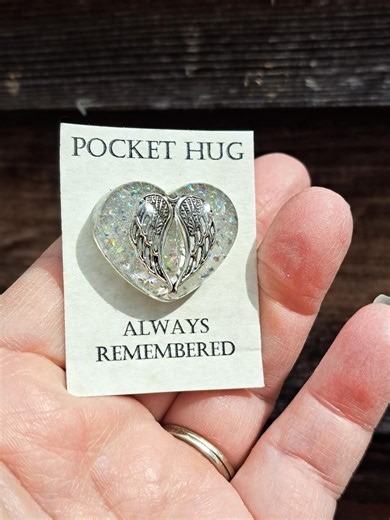 Angel Wing Heart Pocket Hug. Comfort Gift Sympathy Memento Gift. Memorial Token - Etsy