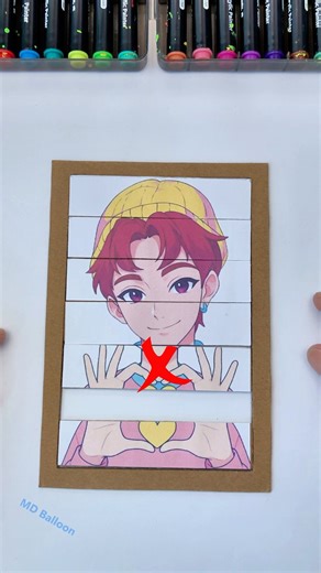 Hunters Saja Boy Cardboard Flip Challenge #kpopdemonhunter #kpopdemonhunter #trendingshorts