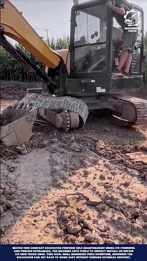 Mini Excavator Track Shoe Installation - Using the Boom for Fast on-site Maintenance