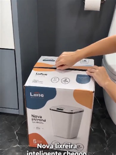 Lixeira com sensor automático 16 litros antiodor para casa