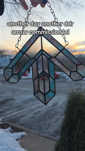 DDR arrow stained glass #ddr #itg #gamer #stainedglass #rhythmgames