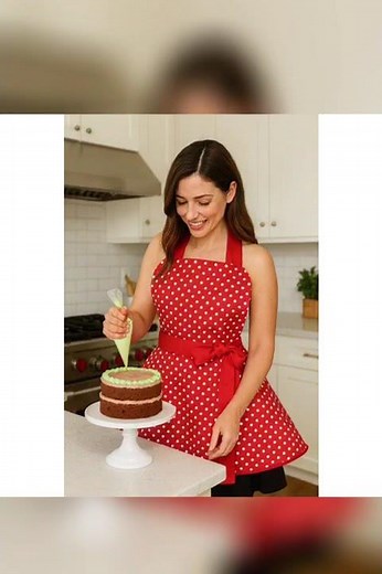 Retro Red Polka Dot Apron – 1950s Vintage Style Cooking & Baking Apron | Handmade Linen