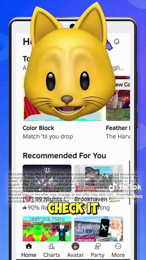 Have you gotten your 80 Robux from the Samsung Galaxy Store Yet?? Galaxy users, get your $1 Roblox discount coupon and enjoy up to 25% more Robux when you buy through the Roblox app on Samsung Galaxy Store. #Galaxystore #Roblox @roblox Open the Galaxy Store that’s already installed on your phone and check your benefits 🔗 https://ggcont.me/4oprD3F - This $1 coupon offer is provided through the Galaxy Store in the United States. - Only users aged 13 or above in the United States can participate i