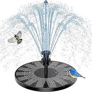AISITIN Outdoor Solar Garden Fountain 3.5W Solar Pump Outdoor Pond with 6 Nozzles Floating Solar Fountain Pump for Bird Bath, Aquarium, Garden Fountain (1 Piece)