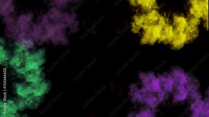 Colorful smoke explosion. Radial smoke blast of multiple colors. Stock Video