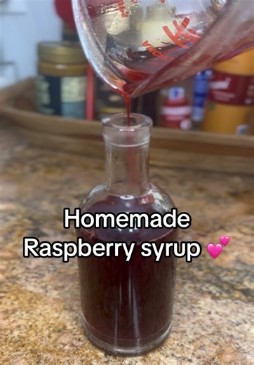 Homemade Raspberry Syrup 💕 #coffeetiktok #coffeetok #homemadesyrup #raspberrysyrup