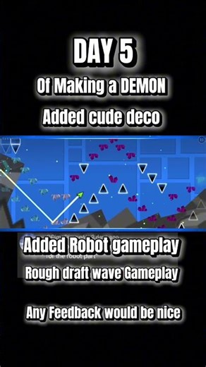 Making A DEMON In Geometry Dash Day 5 #geometrydash #gaming