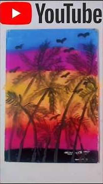 How To Draw A Easy Scenery. Easy Glass Painting Technique | #art #trendingshorts #viral #drishya 😄.