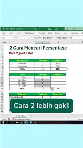 2 CARA MENGHITUNG PERSENTASE DI EXCEL