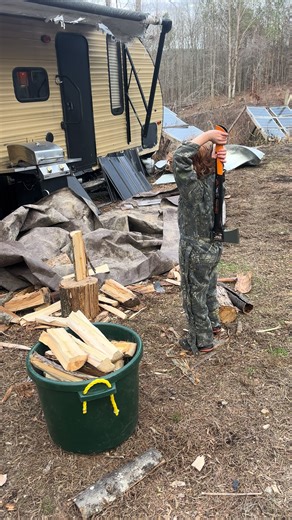 Max and Leto: Using Their Own Fiskars 23-Inch Axe