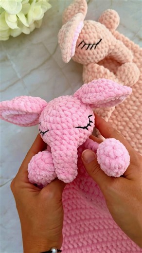 Elephant Lovey-crochet pattern #crochetplushies #crochetpatterns #crochetforbegginers #easycrochet