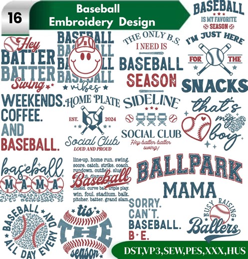 Baseball Embroidery Design, Baseball Stitch, Player Kit Design, Baseball Sports, Athlete, Team, Machine Embroidery Design - Etsy