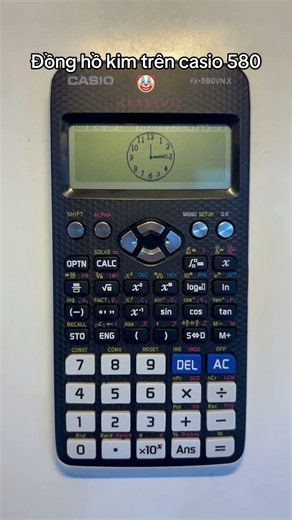 Làm đồng hồ kim xem giờ trên máy tính casio 580
