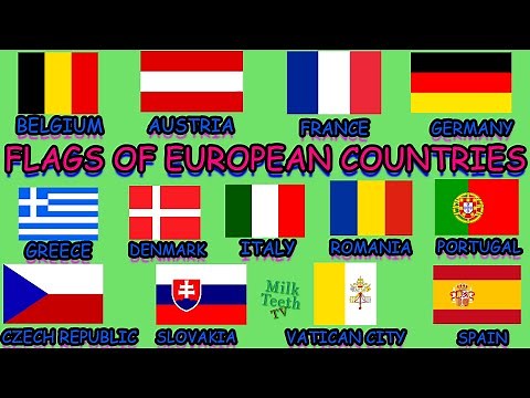 Flags of European Countries with Nationality Language Capital City Names For Smart Kids & Teachers