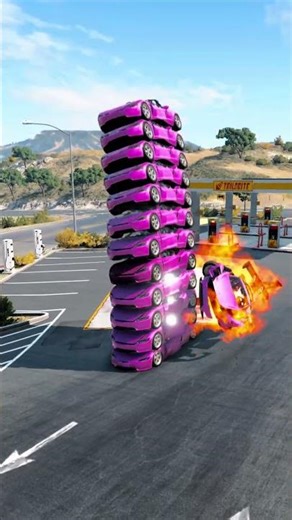 Stacking 20 Cars in BeamNG.drive – Will It Fall or Fly?! 😱🚗