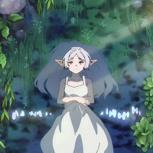 Anime Elf Character with White Hair - Exploration and Fantasy