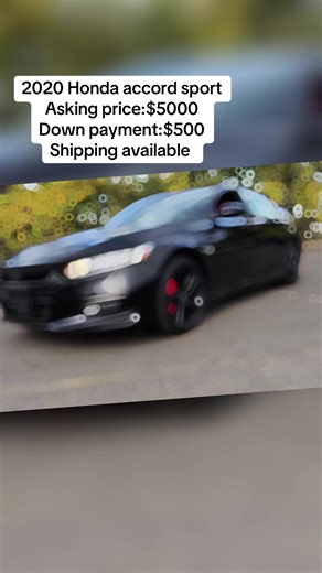 2020 Honda Accord Sport Clean Title Financing Available Price: $5000 Down Payment: $500 Mileage: 56,000 miles Transmission: Automatic Vehicle Details: • Red interior • Fully loaded • Clean interior and exterior • No mechanical issues • Well maintained Features: • Backup camera • Apple CarPlay • Bluetooth connectivity • Touchscreen display • Push-start button • Keyless entry • Cruise control • Lane assist • Sport alloy wheels • USB charging ports