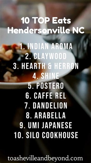 10 Top Restaurants in Hendersonville, North Carolina You NEED to Check Out 🔥🍽️ If you haven’t been exploring Hendersonville lately… you’re missing out. This town is bringing serious flavor, creativity, and culinary talent to the table. Here are 10 spots you should have on your list: 1️⃣ Indian Aroma – Authentic Indian cuisine packed with bold spices, rich curries, and flavors that truly transport you. 2️⃣ Claywood – A chef-driven experience highlighting seasonal ingredients and thoughtfully cr