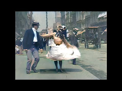 [4k, 50fps, colorized] (1901) What Happened on Twenty-third Street?, New York City.