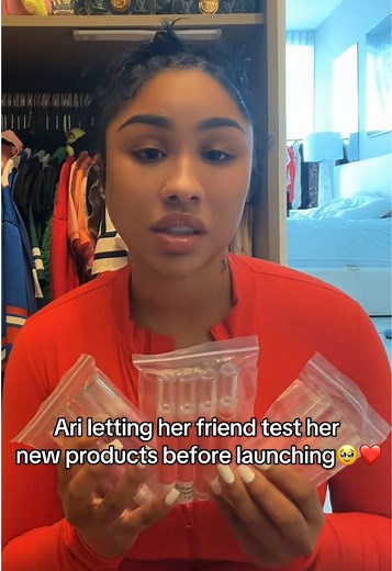 Ari letting her friend test her new products before launching