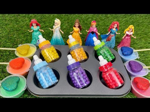[ToyASMR] Satisfying with Heart lollipop Dress Up Disney Princess Ariel,Snow White,Belle,Cinderella,