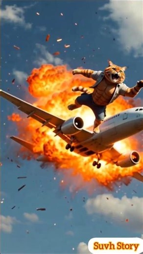 The cats’ plane exploded।😭#shorts #catstory #aistory
