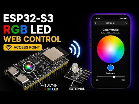 ESP32-S3 RGB LED Web Control | Built-in + External RGB Module | Arduino IDE