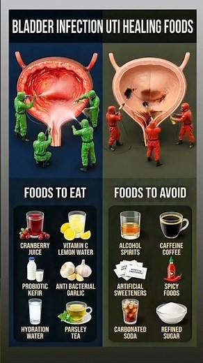 UTI Relief Foods 🩺 | Bladder Infection Diet Tips | What to Eat & Avoid for Fast Recovery #Shorts