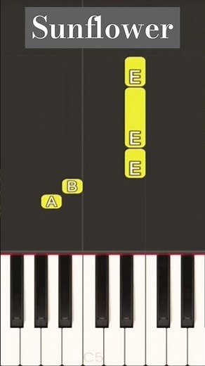 Post Malone - Sunflower | EASY Piano Tutorial For beginners