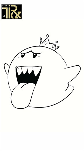 DA 510b how to draw king boo (mario bros) (christmas special)