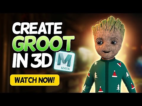 How to Model Groot in Maya | 3D Character Design with Zbrush & Substance Painter Tutorial ‪@Pixench‬
