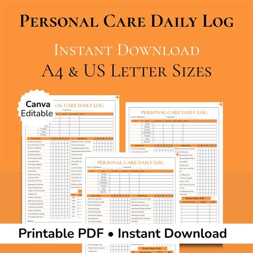 Personal Care Daily Log Sheet | Caregiver Checklist, Home Care Patient Record, Printable Time Tracker - Etsy Australia