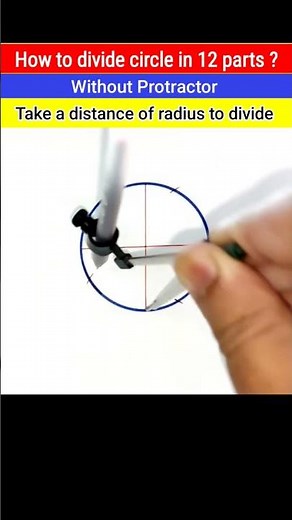 How to divide a circle in 12 parts without Protractor ? #shorts #tiklesacademy