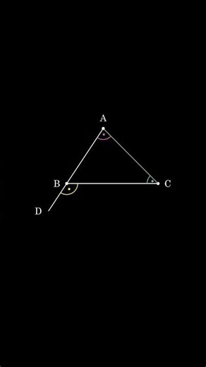 Visualization: Exterior Angle of triangle #geometry #manim #animation #math #sat