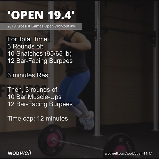 "Open 19.4" Workout, 2019 CrossFit Games Open Workout #4 | WODwell