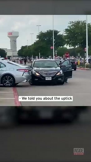Two Cars Collided During a Texas Parking Lot Road Rage Incident #shorts