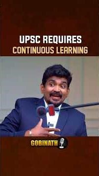 Why Continuous Learning Is Essential for UPSC Preparation | Muruga Raja | Gobinath #shorts