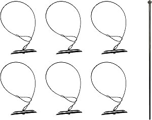 6" Chisel Earth Anchors - 6 pcs and Drive Rod - Heavy Duty Ground Anchor with 33" Cable - Cable Earth Anchor for Swing Set, shed, Greenhouse, Fence and More